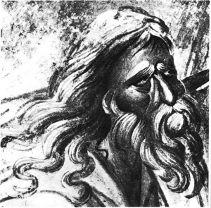 Адам из сцены «Сошествие во ад». Фреска Кахрие-Джами в Константинополе. Начало XIV в.