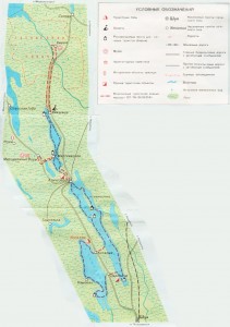 Карта туристического маршрута по озерам Карелии