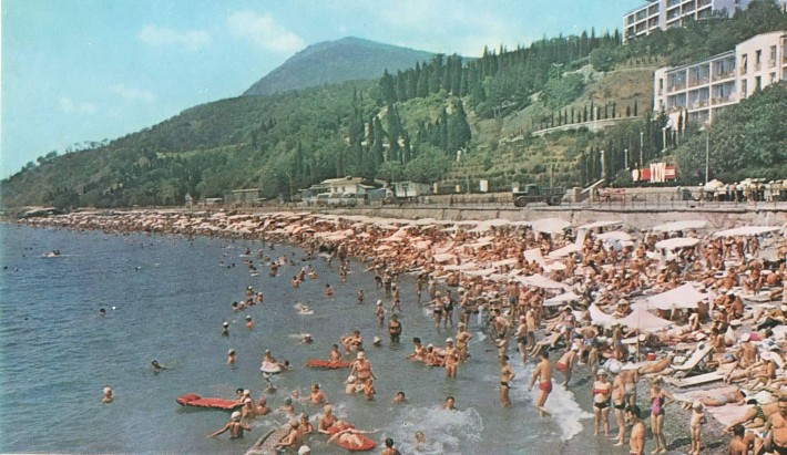 Пляж Черного моря во время Советского союза